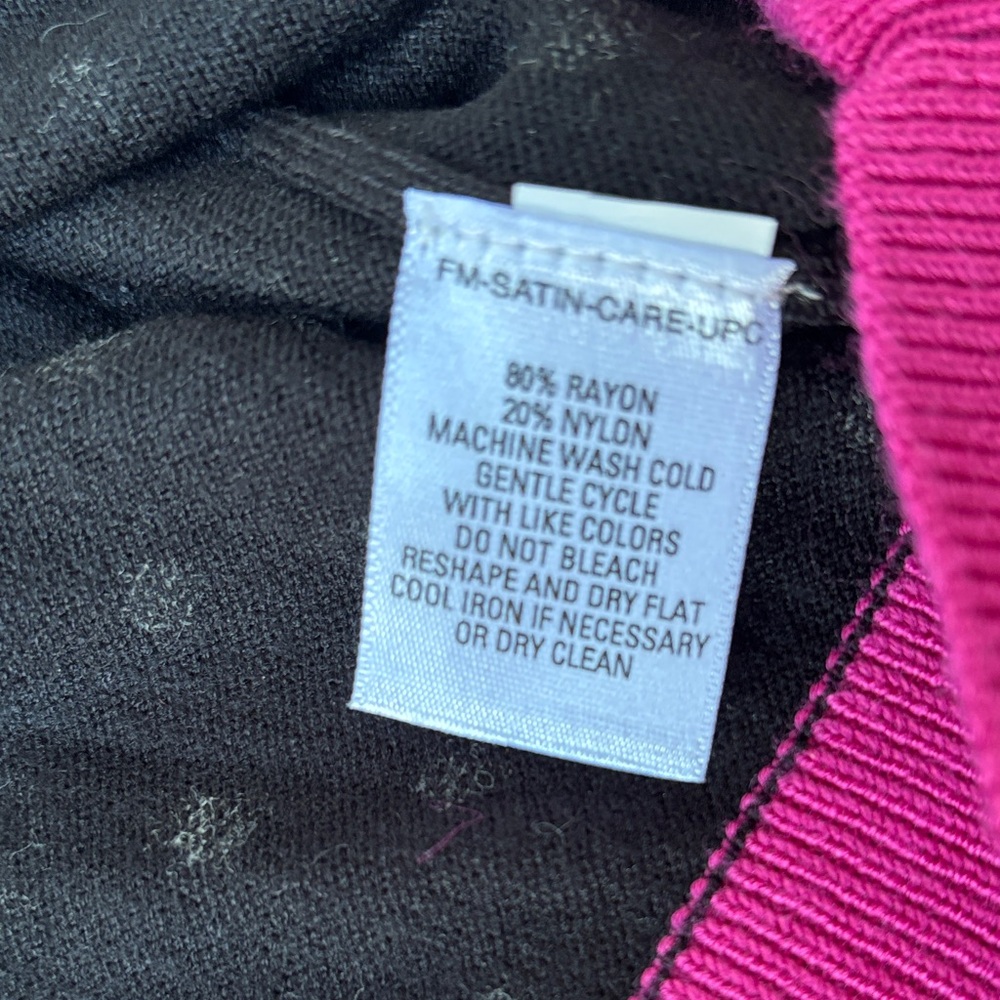 GNW Black Cardigan with White Dots and Pink Accents - Picture 7 of 9
